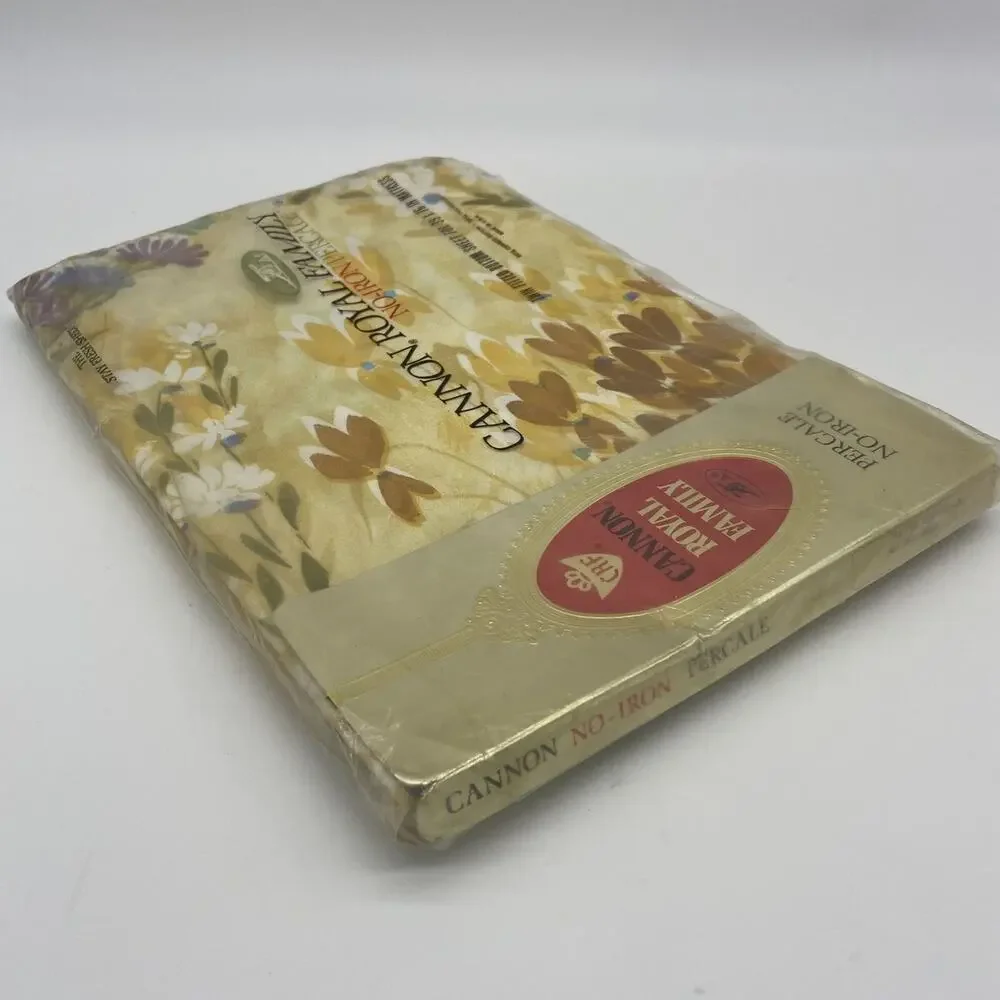 VTG Cannon Royal Family Percale Bottom Sheet 39x76 Shangri-La New Old Stock